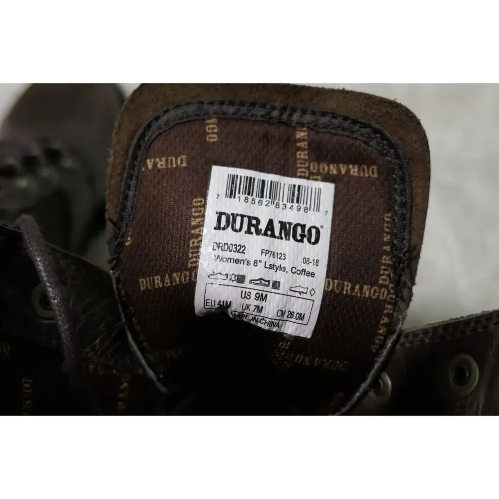NWT Durango Drifter Womens 8" Coffee Brown Leather Military Size 9 Boots DRD0322 - Picture 14 of 16